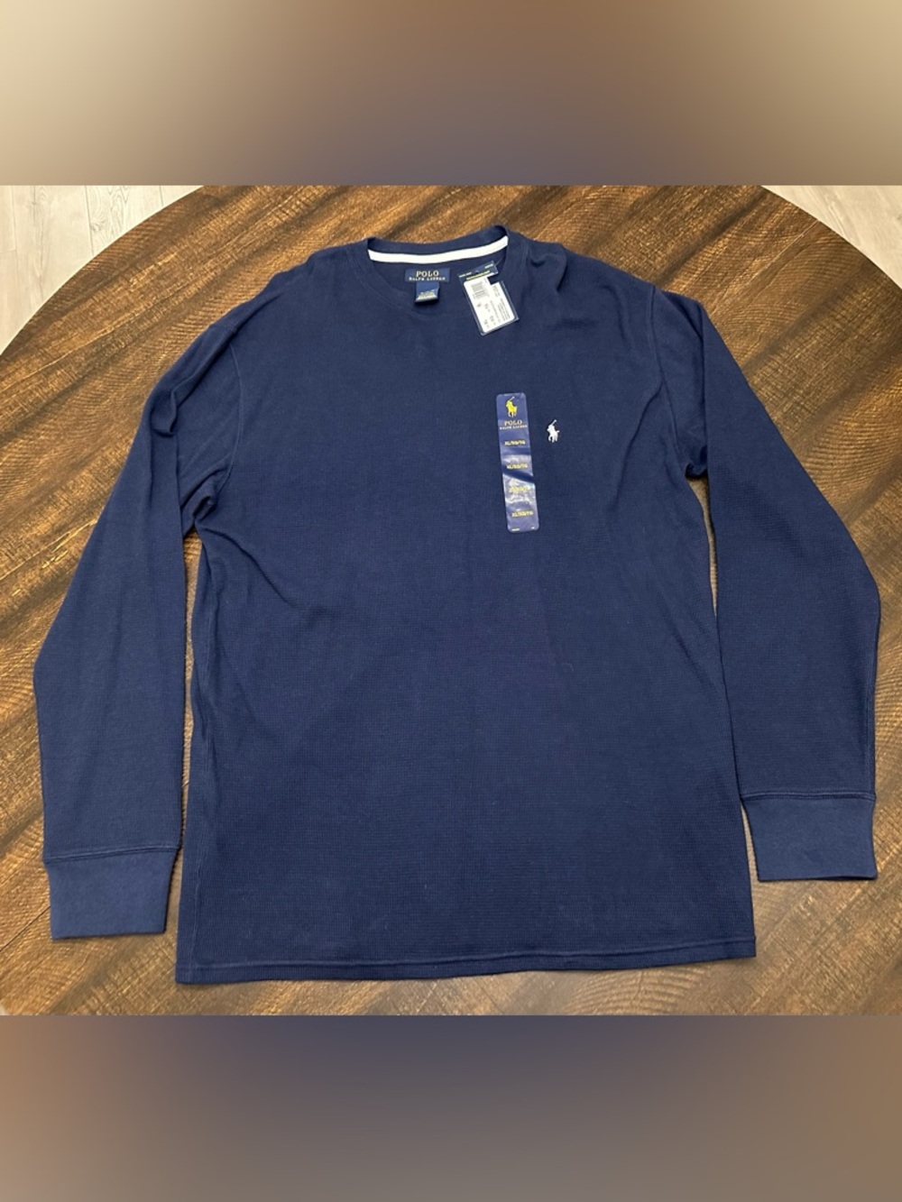 NWT Polo Ralph Lauren Mens Waffle Knit Thermal Long Sleeve Navy-XL